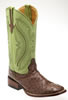 Ferrini® Men's Full Quill Ostrich Square Toe Boots - Kango/Lime
